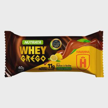 Imagem de Barra de Proteína Whey Grego Nutrata Sabor Doce de Leite e Limão Siciliano com 11g de Proteína 40g