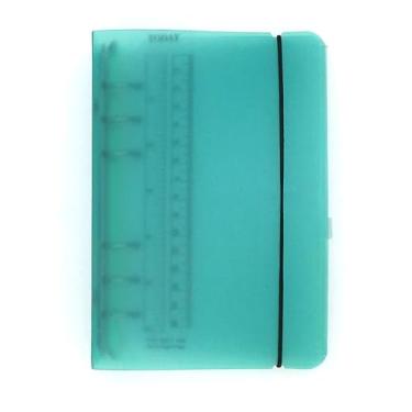 Imagem de A6 / A5 6 furos capa PP colorida redonda anel vista Pasta de arquivo para protetores de folha solta/protetor de capa de fichário (Green, A5 combo)