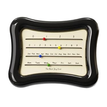 Imagem de Ioensy Ornamento de desktop de calendário de mesa 18,5x15 cm Modern Beautiful Desk Planner Calendário para Bedroom Bookcase Bookshelves Decor, Preto