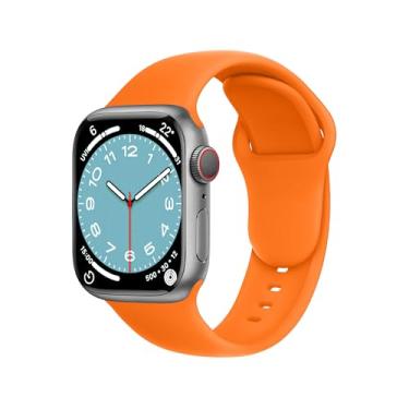 Imagem de DONEGANI Pulseira esportiva de silicone laranja C1D para Apple Watch SE Ultra 2 de 40 mm, 44 mm, 46 mm, 42 mm, 45 mm, 41 mm, 38 mm, 49 mm, séries 10, 9, 8, 7, 6, 5, 4, 3