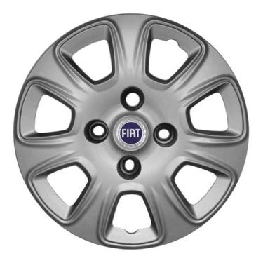 Imagem de Calota Aro 13 076CB-PTA + Emblema Alumínio Fiat A - Garagem Online Gri
