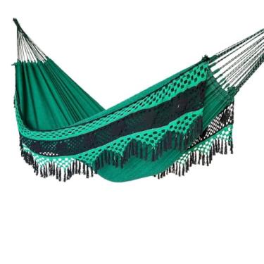 Imagem de Rede De Descanso Dormir Casal Artesanal Gigante(VERDE CROCHE)