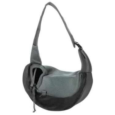 Imagem de Bolsa Transversal de Transporte Para Pets, Canguru para Cães e Gatos, Reforçada (Cinza)