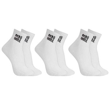 Imagem de Kit 3 Pares Meias Ecko Unltd Cano Médio Masculino Branca
