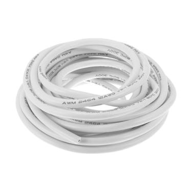 Imagem de Hihaha Fio de terra elétrico automotivo fio de alimentação 30FT branco TC 1 peça 12AWG 2 condutores totalmente isolados e revestimento de toque macio universal