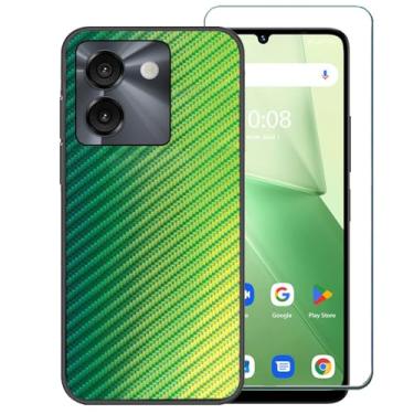 Imagem de Ranyi Capa para celular AirVoice C67 com protetor de tela, padrão ondulado gradiente colorido, fina, flexível, proteção de TPU (poliuretano termoplástico), capa de borracha de silicone para smartphone