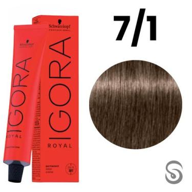Imagem de Schwarzkopf Igora Royal Coloração 7/1 Louro Médio Cinza  60ml, UNICA
