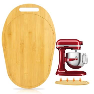 Imagem de Misturador deslizante para Kitchen Aid 5-8 Qt Bowl Lift Stand Mixer, tapete deslizante de bambu para Kitchenaid 5-8 Qt, acessórios de bancada de cozinha, acessórios de bandeja móvel, acessórios de