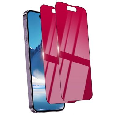 Imagem de Ifaeveus Pacote com 2 protetores de tela de privacidade para iPhone 14 Pro Max película macia [vermelho-gradiente] 6,7 polegadas protetor privado anti-luz azul proteção para os olhos anti-arranhões