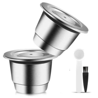 Imagem de Cápsula Recarregavel Inox para café espresso, Aço Inox, Kit com 2 Cápsulas, Compatível com cafeteiras maquinas - ESSENZA MINI C30 - ESSENZA MINI D30 - EXPERT C80