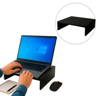 Imagem de Suporte Apoio Base Notebook Preto Home Office Trabalho Estudos Mesa Es