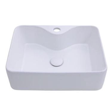 Imagem de Pingoo.casa, Cuba Apoio Banheiro Retangular Louça Cerâmica Cornalina - Branco