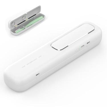 Imagem de Desinfetante portátil para escova de dentes com função de secagem de aquecimento inteligente, suporte de limpeza de escova de dentes - usuário único, ideal para casa e viagens