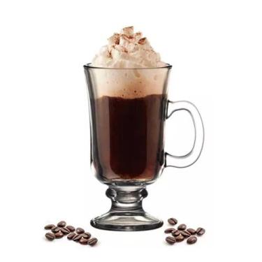 Imagem de Xícara para Cappuccino e Café Caneca Irish Irlandesa Vidro Transparent
