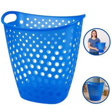 Imagem de Cesto de Lixo Telado Brasami 8 Litros Polipropileno Atóxico, Azul