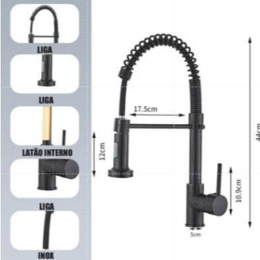 Imagem de Torneira Cozinha Gourmet Monocomando Com Spray Extensor FBH05310 - oem