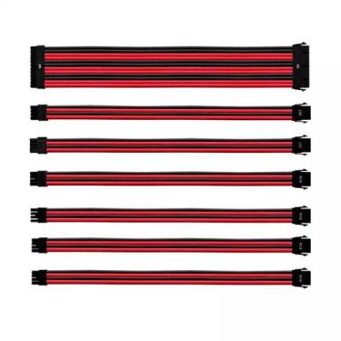 Imagem de Kit de cabo de extensao sleeved psu 30 cm com capa de pvc cooler maste