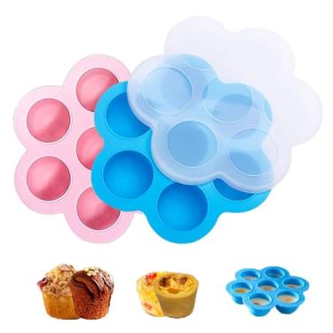 Imagem de Vyooxcy 2 Peças De Molde Silicone Para Mordidas Ovo, Moldes Ovo Cozinhar - Forno Com Tampa 5, 6 E 8 Litros Pressão, Fritadeira A Ar