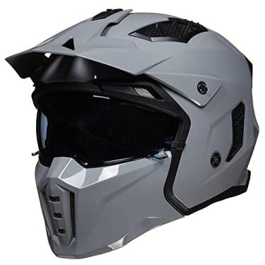 Imagem de ILM Capacete Aberto Para Motocicleta 3/4, Masculino E Feminino, Retrô Vintage Com Viseira, Ciclomotor, Quadriciclo, Cruiser, Scooter, Modelo Dot Z302 (Cinza, Pequeno)