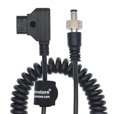 Imagem de Cabo de alimentação de monitor D-Tap para bloqueio CC 5,5 x 2,5 compatível com dispositivos de vídeo Atomos Inferno PIX-E7 PIX-E5 tela sensível ao toque Hollyland Mars 400s Amaran 60X (cabo enrolado