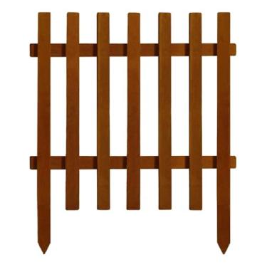 Imagem de Cercas Para Jardim De Madeira 50x60 Separador Grama Decoração Quintal Horta Limitador Divisor Contenção Cerquinhas Tela Decorativa Resistente Ao Tempo (Marrom)