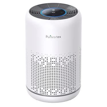 Imagem de Purificador de ar HEPA para quarto – filtra odores de pelos de pelos – Portátil com esponja de fragrância – Modo de suspensão e controle de velocidade – AC300 (branco)