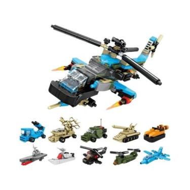 Imagem de Meninos DIY Building Block Toys 10 Em 1 Avião Tanque Navio Montagem Si