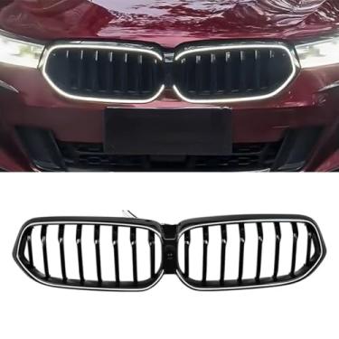Imagem de Grade de para-choque de LED para série 6 GT G32 2020-2024 Kit de carroceria de grade dianteira de corrida para carro para-choque dianteiro acessórios de carro (linha única preta)