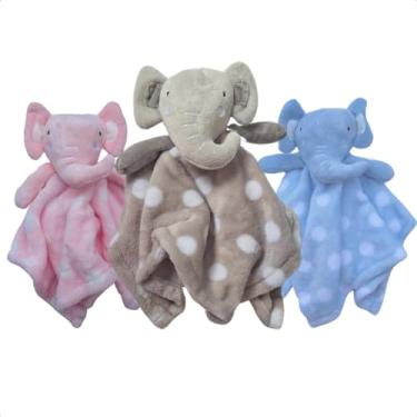 Imagem de Naninha Bebê Pelúcia Macia Safári Elefante Fofinho Presente(Cinza)