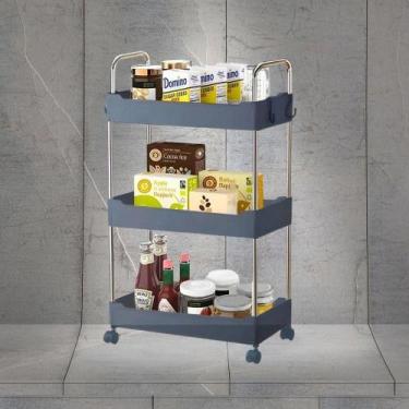 Imagem de Prateleira Multiuso 3 Andares Com Rodinhas Organize Com Facilidade Cin