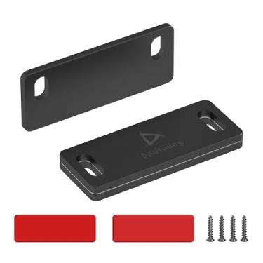 Imagem de DonYoung Pacote com 4 travas magnéticas para portas, design de trava magnética sem lacunas, ímãs ultrafinos para armário de gaveta, armário de cozinha, armário, fechamento, porta deslizante, preto