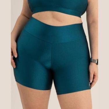 Imagem de Shorts Cirre Brilhante Trilobal Academia Liso-Feminino