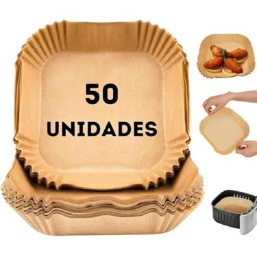 Imagem de Forma de Papel Quadrada 20cm Descartável para Air Fryer 50 Unidades