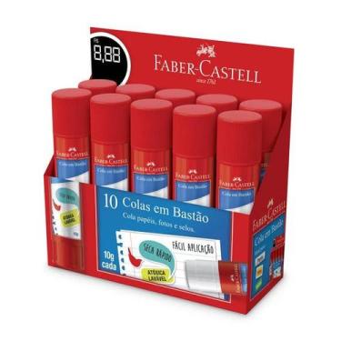 Imagem de Cola Em Bastão Faber Castell 10grs Caixa Com 10 Unidades