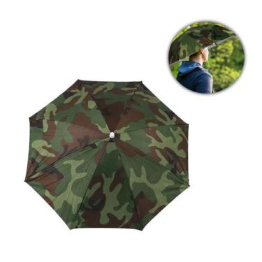 Imagem de Chapéu Guarda Chuva Camping Pesca Trilha Proteção Sol Camuflado Dobráv