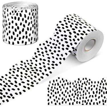 Imagem de Bulletin Board Borders Zonon, 65 pés, preto e branco, bolinhas