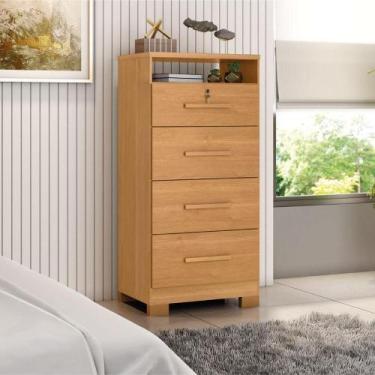 Imagem de Cômoda Com Chave 4 Gavetas Primordial Max Zanzini Cinamomo - ZANZINI M