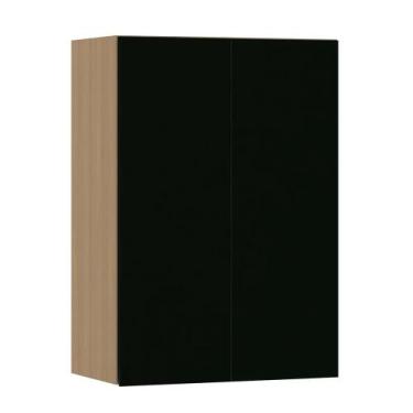 Imagem de Armário de Parede Modulado 60cm 2 Portas Slim Luciane, Freijó/Preto