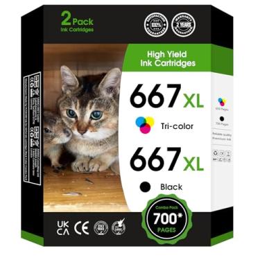 Imagem de 667XL 667 XL preto e colorido de substituição para HP 667 XL 667 cartuchos de tinta para Deskjet Ink Advantage 1275 2375, DeskJet2775, 1275 2374 2375 2376 2775 2776 6075 6475 6476 Impressoras (1