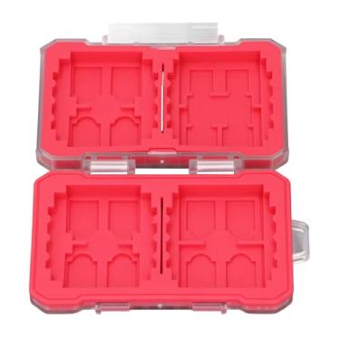Imagem de GOWENIC Caixa do Cartão de Memória, Caixa de Armazenamento do Cartão de Memória Resistente à água para 4 CFE-B e 4 CFE-A/4 SD/12 TF/5 SIM, Com Interior de Absorção de Choque (Vermelho)