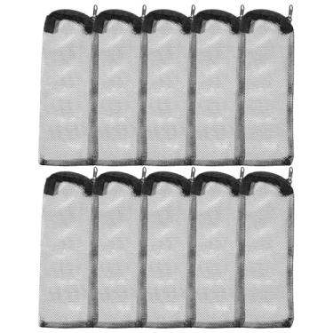 Imagem de AQUANEAT 10 sacos de mídia de filtro de aquário, sacos de malha grossa para aquário com zíper de plástico para carvão ativado (7,6 cm x 20,3 cm)