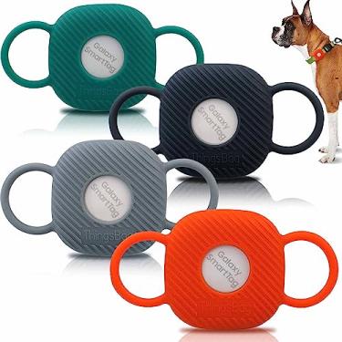 Imagem de ThingsBag Suporte De Coleira Silicone Para Cães Samsung Smarttag/Smart Tag+Plus/Tile Mate, Acompanha O Localizador Rastreador, Gatos E Animais Estimação, Acessórios Dispositivos Gps Android Seguros