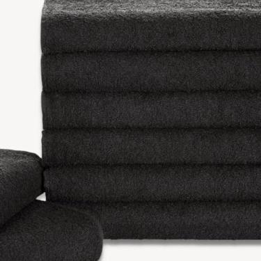 Imagem de Toalha de Rosto Kit 10 Pcs Profissional Para Clinicas Pet Shop Salao 45x70 350g/m² - Preto