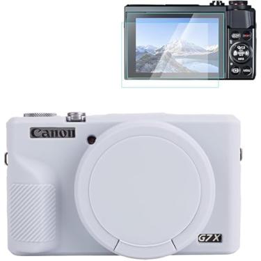 Imagem de Rieibi Capa de silicone para Canon G7X Mark III, acessórios G7X Mark III com 2 protetores Sreen, capa de lente removível para Canon G7X Mark III