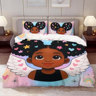 Imagem de Delerain Conjunto de capa de edredom solteiro, conjunto de cama de 3 peças para meninos e meninas, adolescentes, moderno, microfibra macia, decoração de quarto, 1 capa de edredom + 2 fronhas