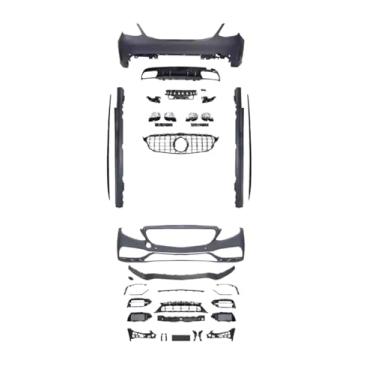 Imagem de Conjunto de para-choques dianteiro e traseiro para carro, saias laterais compatíveis com kit de carroceria para Mercedes-Benz Classe C W205 modificado C63(Front Bumper)