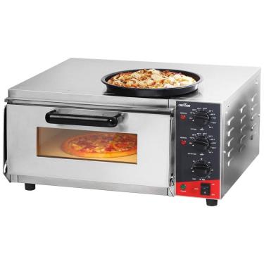 Imagem de Forno de Pizza Elétrico com Pedra de Pizza e Temporizador 110V 1600W Crosson Prata