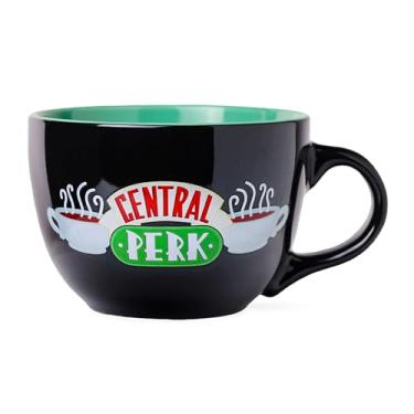 Imagem de Silver Buffalo Caneca de cerâmica preta FRIENDS Central Perk grande para café, sopa, 680 g