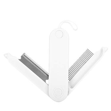 Imagem de Pontes para cães para cuidar da escova de cabelo de agulha de aço de aço para remover emaranhados e nós, ferramenta profissional de higiene para gato de cachorro de cabelos (White)