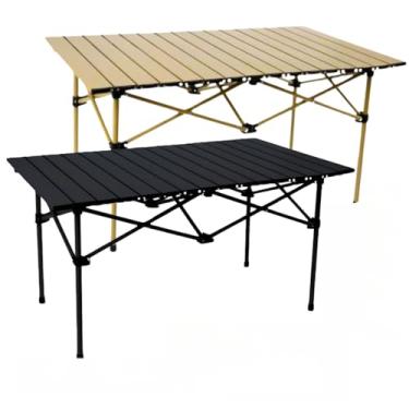 Imagem de Mesa Dobravel Portatil Desmontavel Camping Retratil Dobravel Dobravel Camping (Bege,Mesa Grande 95X55 CM)